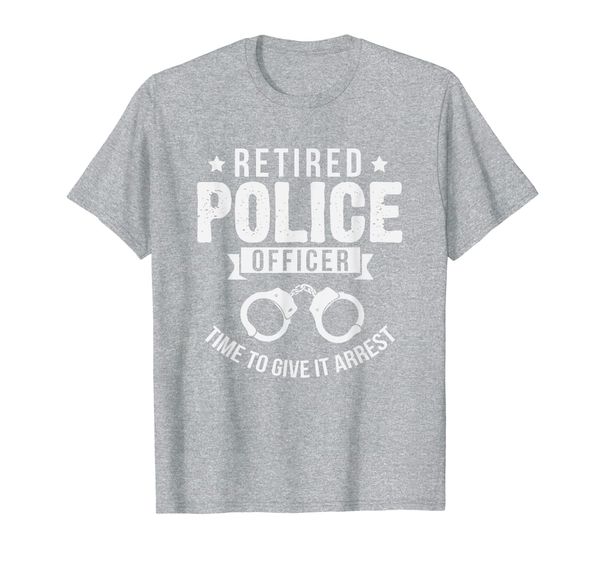 

retired police officer arrest funny retirement party gift t-shirt, White;black