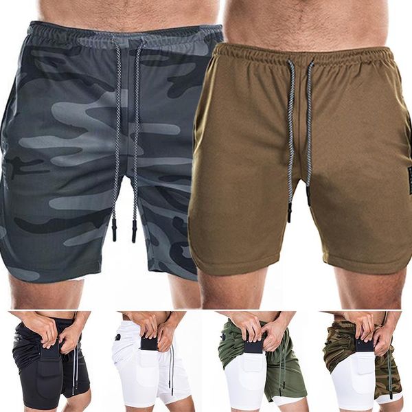 

running shorts quick dry men sports breathable training exercise jogging 9 colors, Black;blue