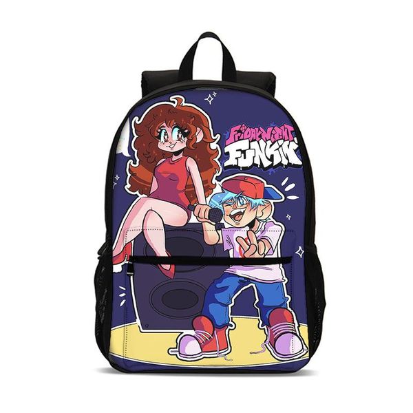 

backpack kids game friday night funkin 17'' schoolbag travel notebook bag gift for children students