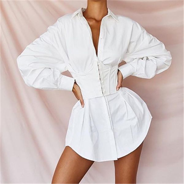 

casual dresses office ladies elegant women shirt dress pleated mini for party clothing streetwear mujer, Black;gray