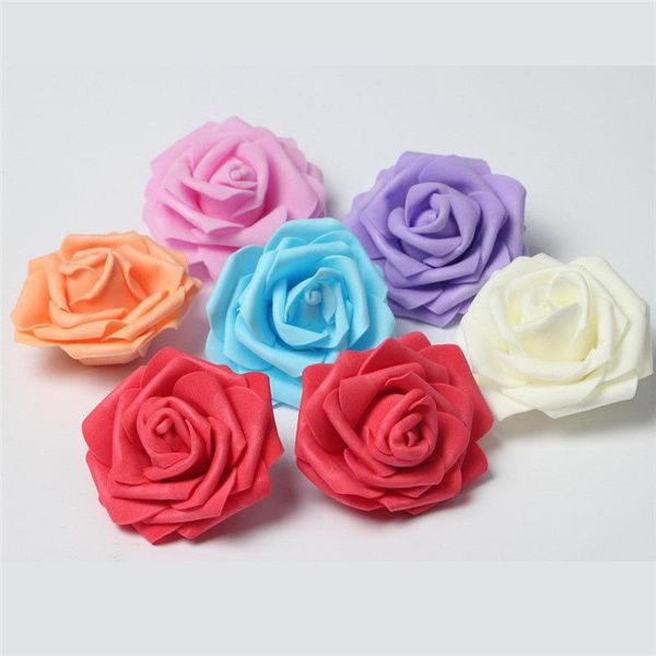 decorative flowers & wreaths 50pcs/lot 8cm big pe foam roses artificial flower heads for wedding event decoration diy home garden supplies