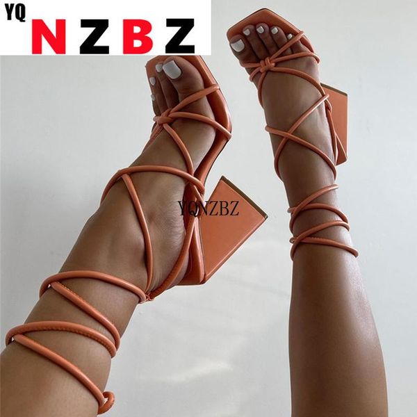 

sandals yqnzbz summer women's high heels fashion solid color strap party shoes square head lace-up style plus size 35-42, Black