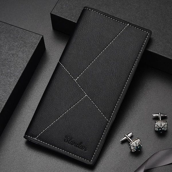 

wallets wallet men's long 2021 card bag red purse carteira masculina, Red;black