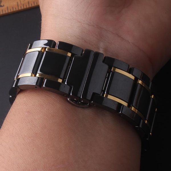 

watch bands watchbands strap bracelet ceramic watches band quickfit straps fit samsung frontier for huawei gt 42mm 46mm wristwatch, Black;brown