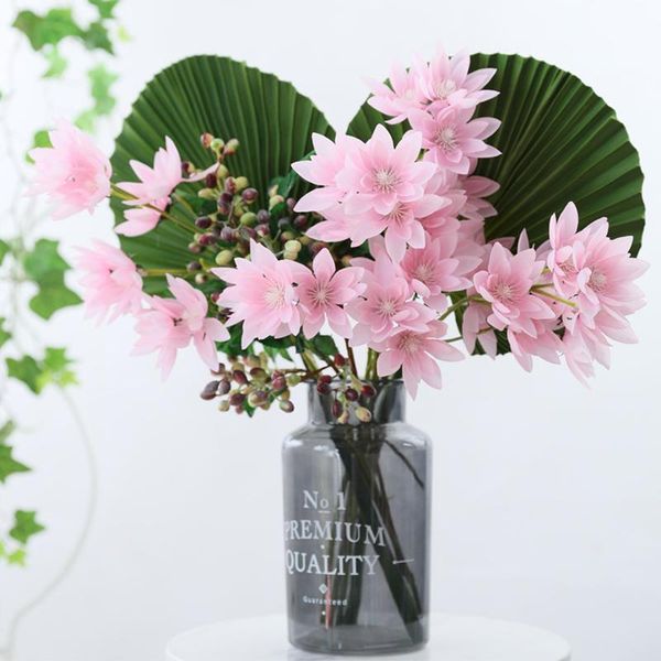 

decorative flowers & wreaths artificial flower snow lotus silk home holiday party diy wedding decoration head arrangement accessories