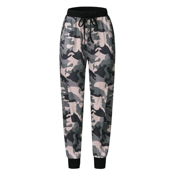 

women's pants & capris camouflage plus size ladies trendy casual long trousers elastic high waist drawstring bottoms pantalones, Black;white
