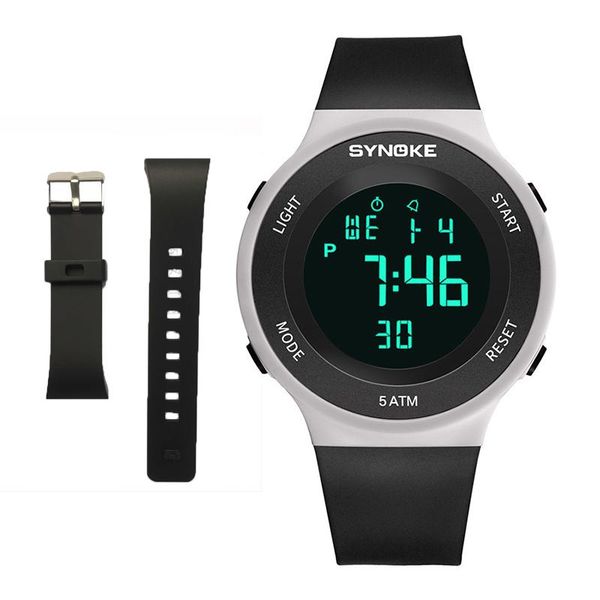 

wristwatches synoke waterproof mens watches fashion casual led digital outdoor sports clock men multifunction women wrist, Slivery;brown