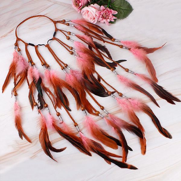 Feather Beauty Forever Hair Band Bohemian Rope Ethnic Style Tassel Acessórios Clipes Barrettes