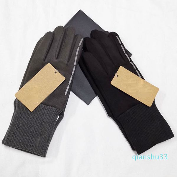 

men winter finger gloves touch screen reflective gloves thicken ski gloves solid color warm soft good quality