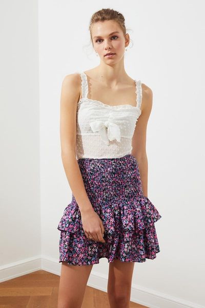 

skirts trendyol frilly skirt twoss21et0457, Black