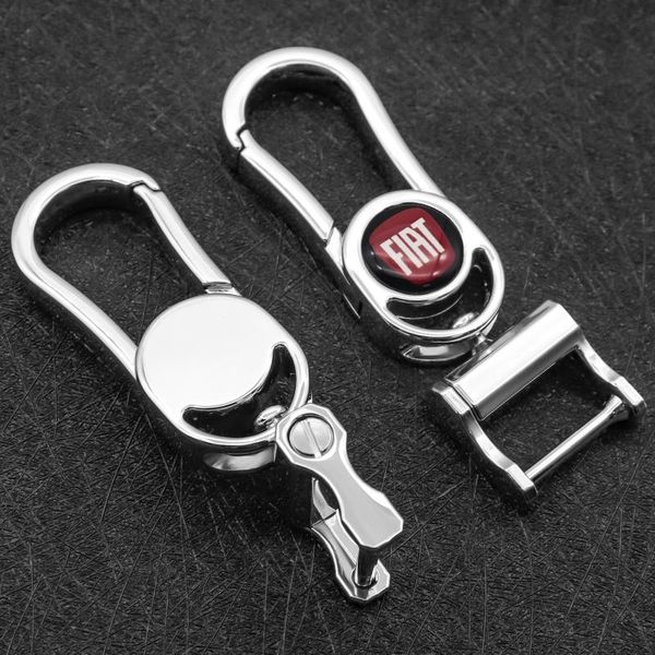 

keychains car keychain scratch-resistant and anti-lost security fiat- logo personalized creativity rotating design, Silver
