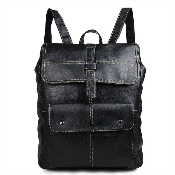 

backpack nesitu vintage black / coffee 100% real skin genuine leather men backpacks cowhide women # m7335