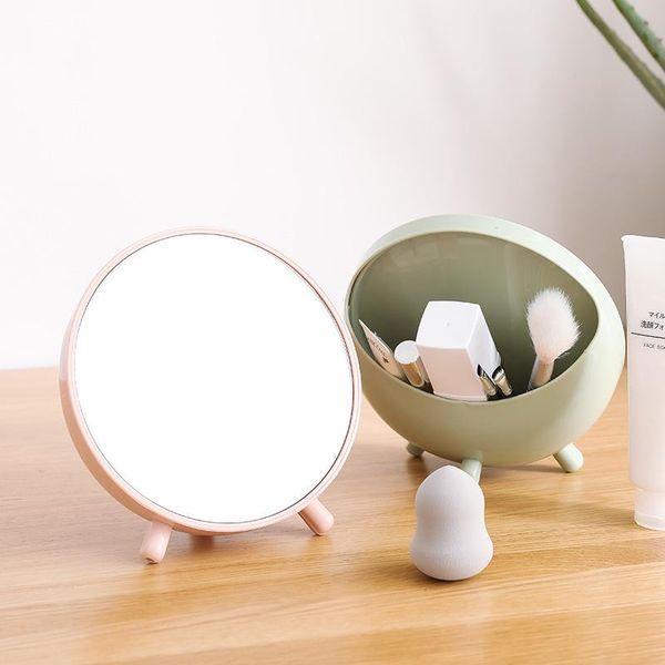 

bathroom storage & organization novelty round multifunction makeup mirror colourful deskaccept cosmetic brush lipstick