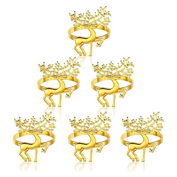 

napkin rings 6 pcs deer rings,napkin ring for christmas,holiday parties, dinner parties,dining table decoration supplies