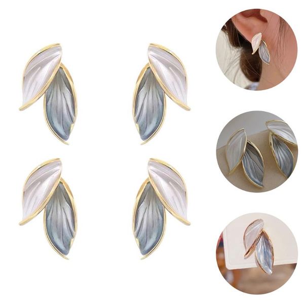 

stud 2 pairs leaf earrings fashion beautiful ear jewelries, Golden;silver