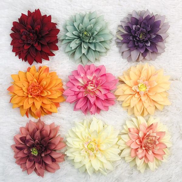 

decorative flowers & wreaths 10pcs 14cm dahlia artificial silk flower diy bouquet material home wedding hall arrangement road lead