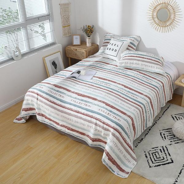 

blankets 6-layer cotton gauze covered with core cover blanket 100% light and breathable muslin on bed