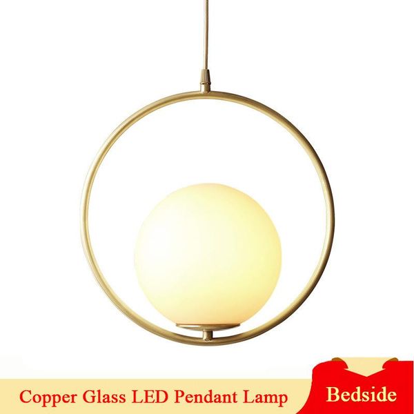 

pendant lamps nordic modern copper living room chandelier simple magic bean glass lampshade aisle restaurant study small hanging