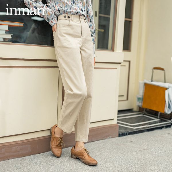 

capris spring autumn cotton micro-elastic retro casual loose radish high waist pants 512q, Black;white