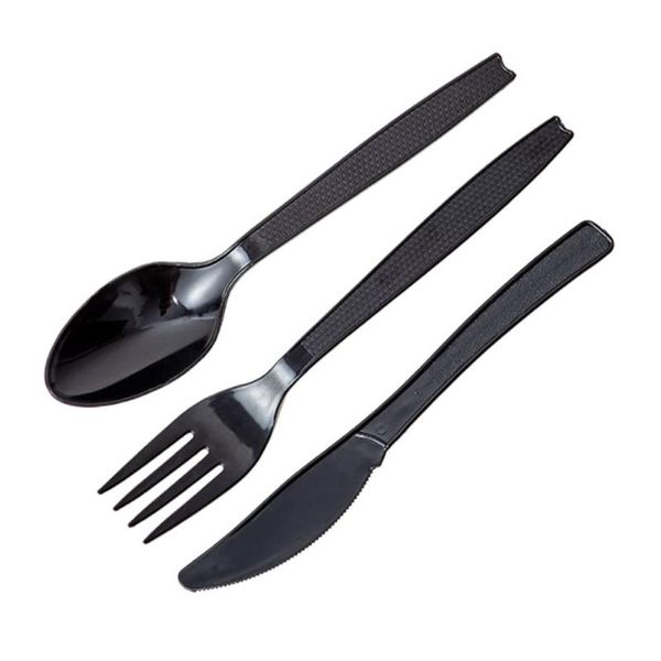 

disposable flatware 100pcs 16cm one time individual package knife cross spoon fruit dessert cake fork safety grade plastic