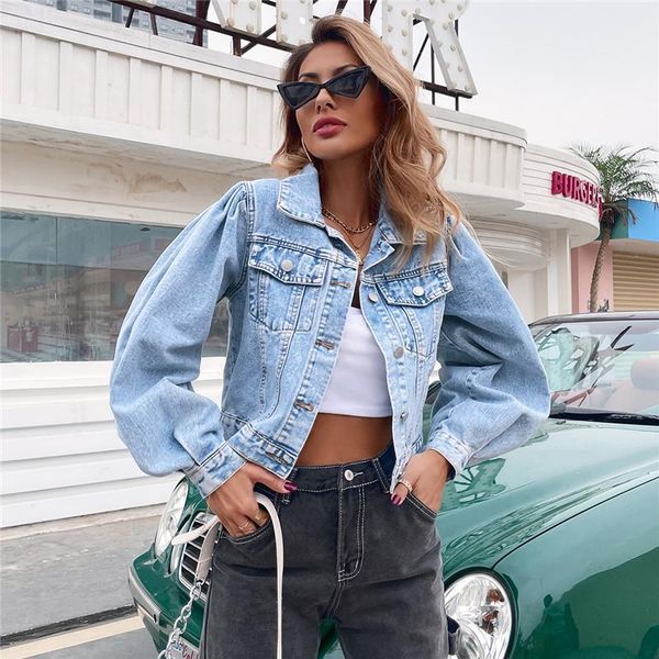 

women's jackets denim jacket spring autumn models fashion slim short casual long sleeve outer wear woman arrival, Black;brown