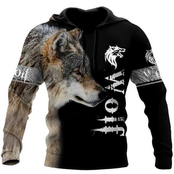 

men's hoodies & sweatshirts beautiful wolf 3d all over printed fashion mens hooded sweatshirt zip pullover casual jacket tracksuit ov, Black