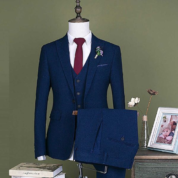 

men's suits & blazers suit solid three s from groom's wedding thin korean fit formal occupation autumn oskj, White;black