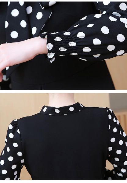 

casual dresses spring women dress wave dot elegant office lady vestido de festa bandage longo patchwork vestidos, Black;gray