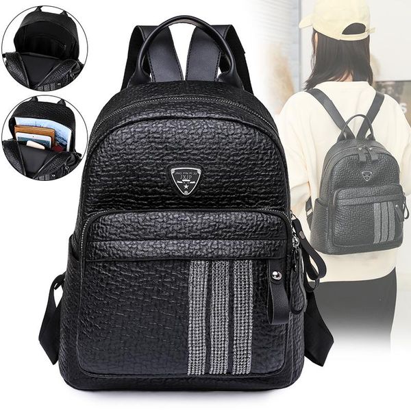 

backpack 2021pu leather women's shoulder bag ladies messenger girl shopping school handbag bags