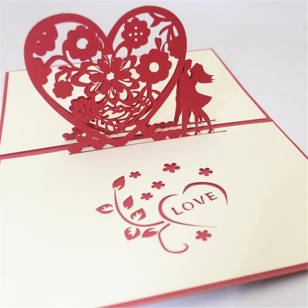 

greeting cards 3# 3d popped card love romantic wedding valentine's day gifts christmas decorations for home invitations
