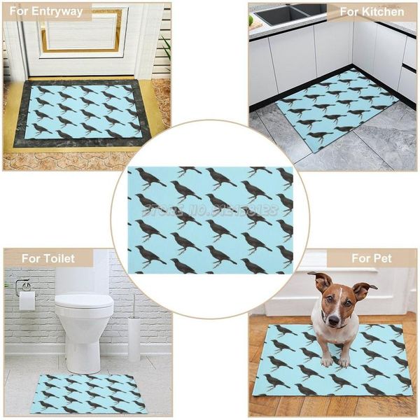 

carpets birds doormat home decorative front door mat entrance rug 40x60cm floor carpet black bird blackbird