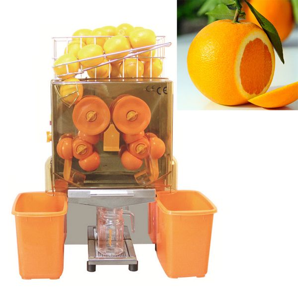 120 Вт коммерчески автоматическая апельсиновая машина электрический апельсиновый скважитель сок изготовление фруктов из нержавеющей стали 220V / 110V 2000E-2