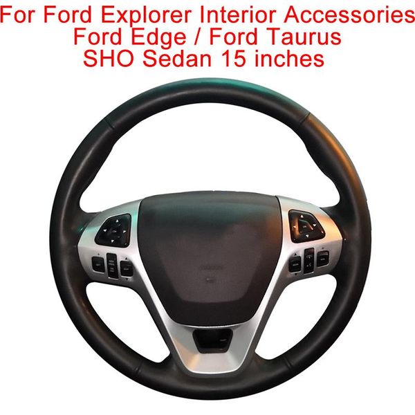 

steering wheel covers car cover for 2011-2021 explorer/ 2011-2014 edge/2013-2021 taurus sho sedan leather braid