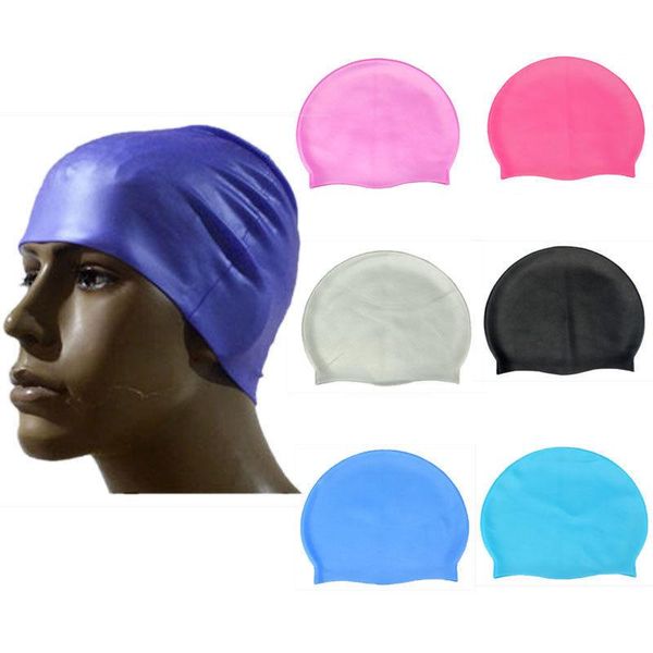 

universal silicone waterproof long hair swimming cap bathing hat caps
