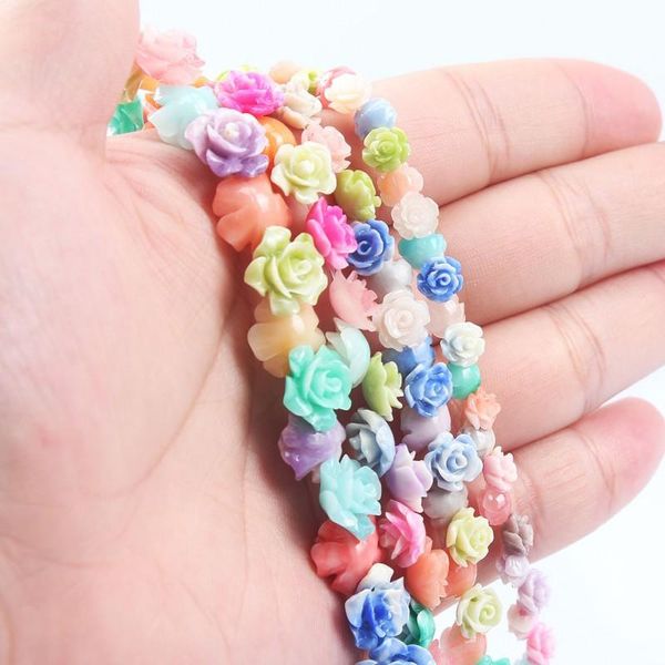 

other 20pcs mix colors rose flower resins accessories beads synthetic spacer for jewelry diy making bracelet necklace ankles