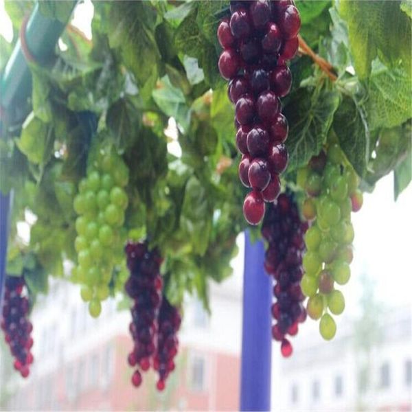 

decorative flowers & wreaths artificial big grapes string with ivy grape leaves vine set for home decor garden wall hanging ornament wedding