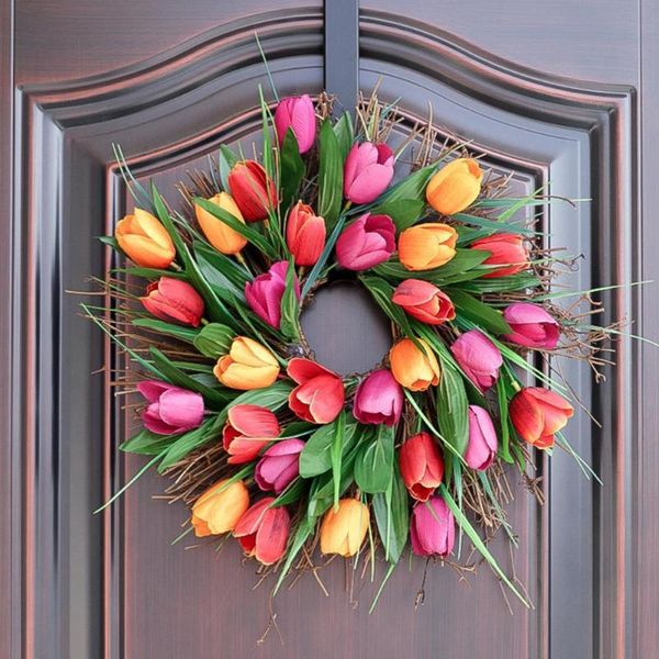 

decorative flowers & wreaths diy wreath pu artificial flower garland real touch bouquet fake for wedding decor spring party home supplies