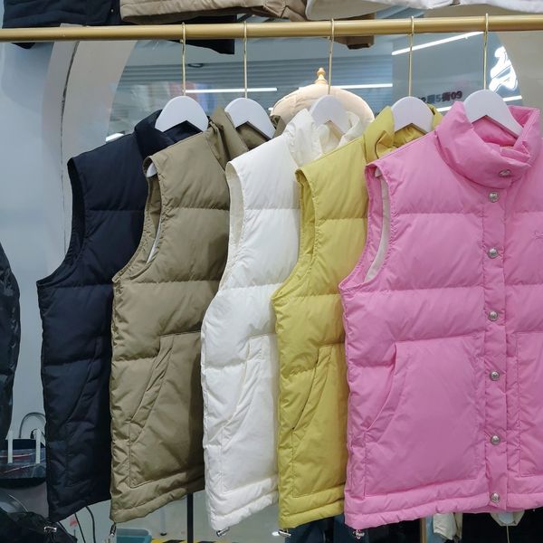 

vests high end women's slim fit short beige down 2021 winter versatile sleevels et, Black;white