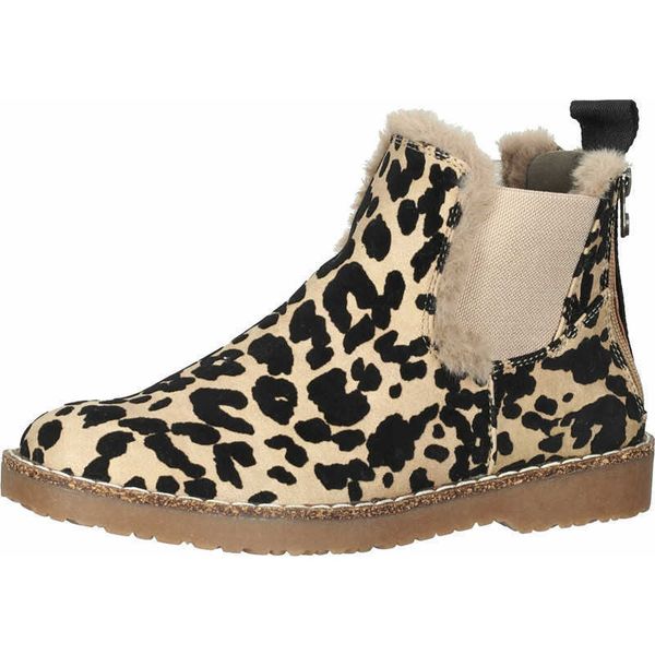 

large short tube martin chelsea cotton women's fashion leopard print flat bottomed boots, Black