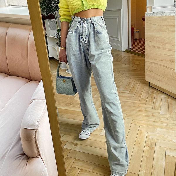 

women's jeans women high waist maxi, Blue