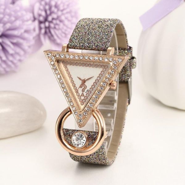 

wristwatches 1pcs rhinestone fashion casual bracelet watch women high-end blue glass life distinguished ladies dress quartz clock, Slivery;brown