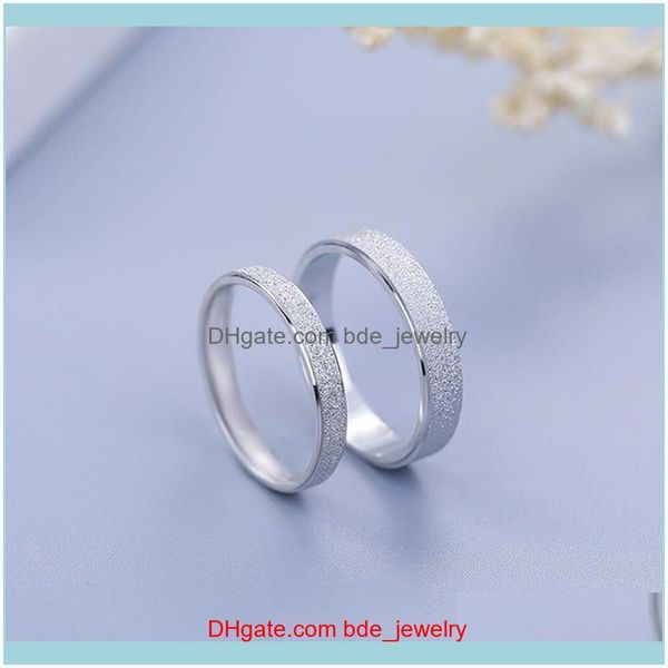 

wedding jewelrywedding rings s925 standard sier ring fashion couple custom engraved name and date mens womens jewelry scrubs drop delivery 2, Slivery;golden