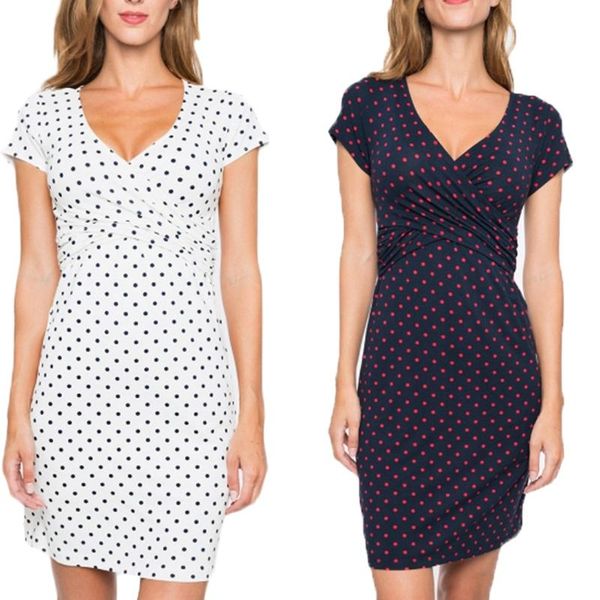 

v-neck maternity breastfeeding dress maternity baby nursing clothes pregnant woman skirt beach clothes, White