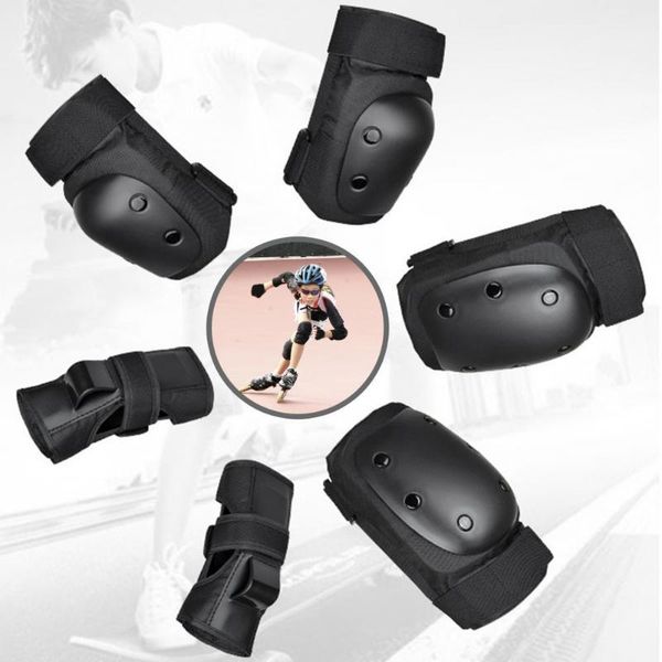 

elbow & knee pads 6pcs/set children skating -absorbing adjustable hand foot guards cover for outdoor sports protective case, Black;gray