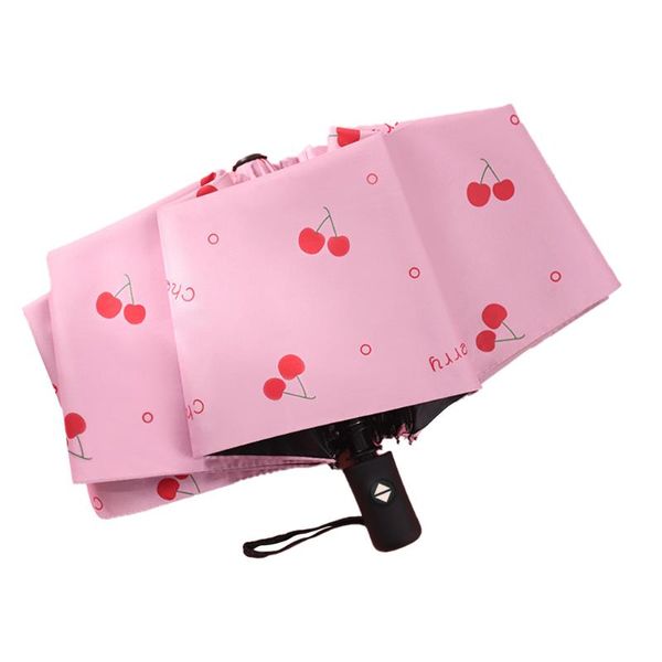 

umbrellas fruit pattern fully automatic umbrella female rain/shine folding sun protection anti-uv parasol portable