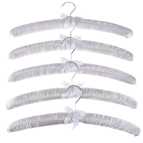 

white gray satin padded clothes hook hanger hangers & racks