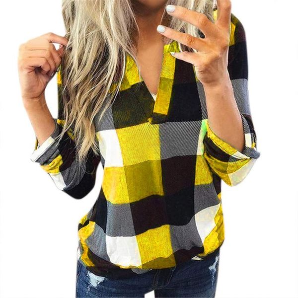 

women's blouses & shirts plaid print women casual cotton long sleeve ladies shirt korean style fashion funny winter bottoming female to, White