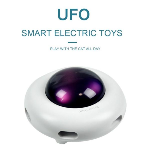 

pet usb charging intelligent ufo turntable automatic swing toys puppy cat electric steering chasing toy interactive feather