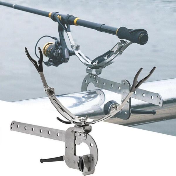 

bridge kayak boat rod support pole stand bracket fishing adjustable folding holders stainless steel rods