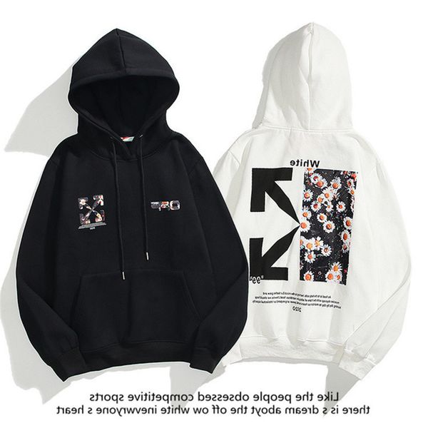 

style white loose daisy off sweater for men and women, Black